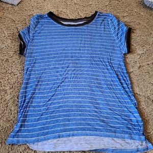 Blue and whote striped t-shirt